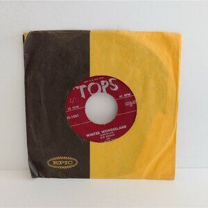 Vtg Tops 45 RPM Vinyl Record Winter Wonderland Rudolph the Red Nosed Reindeer